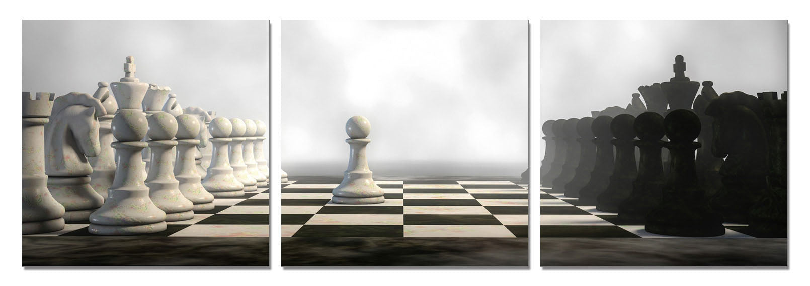 Chess Photography, Three Pieces, Chess Pion - California Wall Art Co.