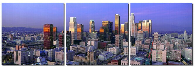 Los Angeles Skyline - 3 Panel Wall Art - California Wall Art
